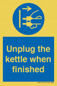 Unplug the kettle when finished